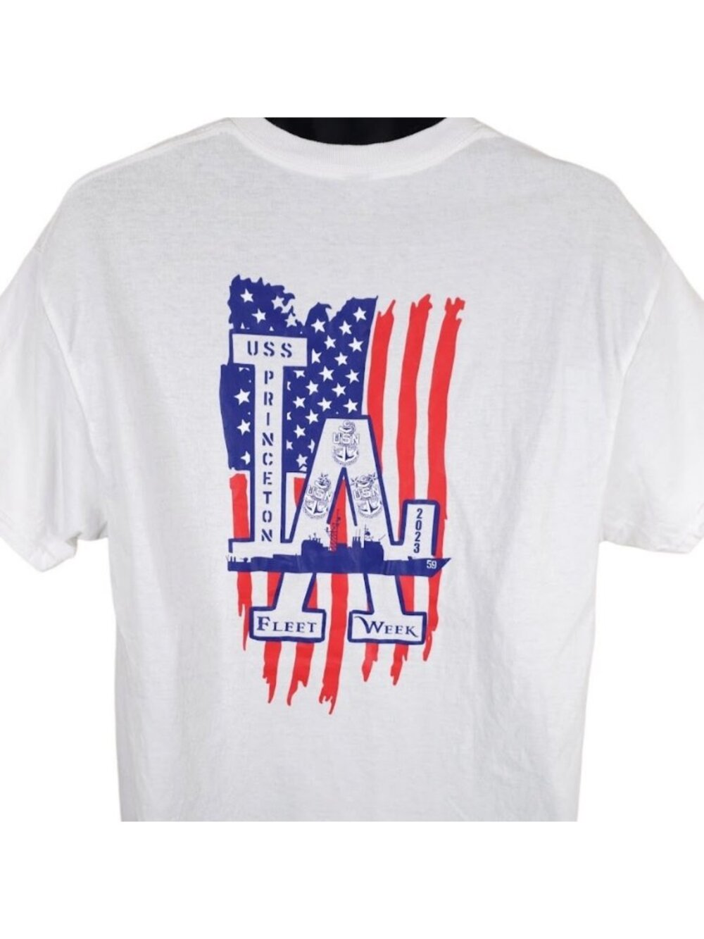 United States Navy T Shirt Mens Size Large White Princeton Fleet Week 2023 USN